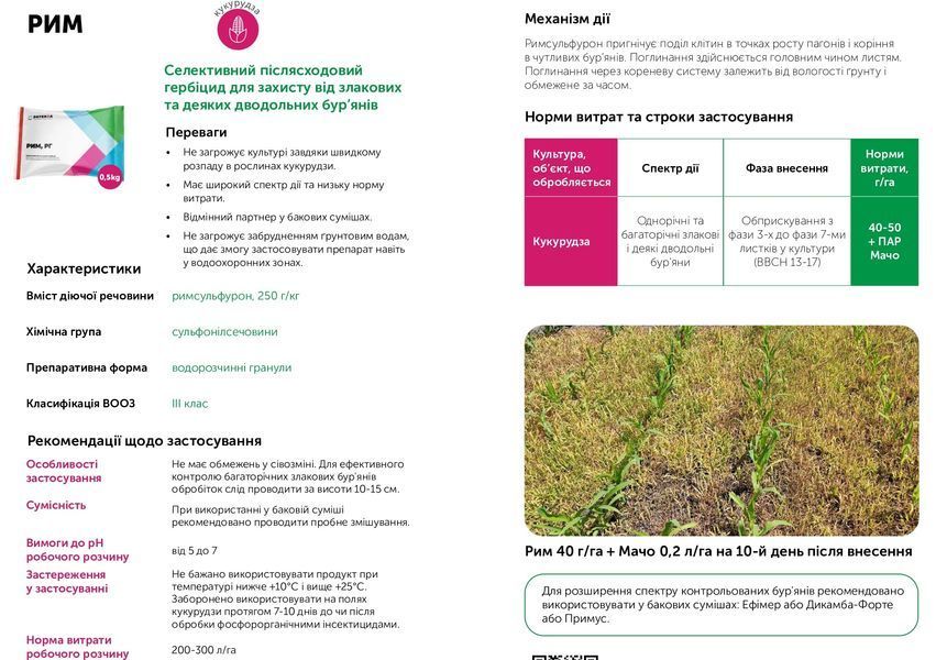 Гербицид Рим (римсульфурон, 250 г/кг) Титuс на кукурузу и картофель фото