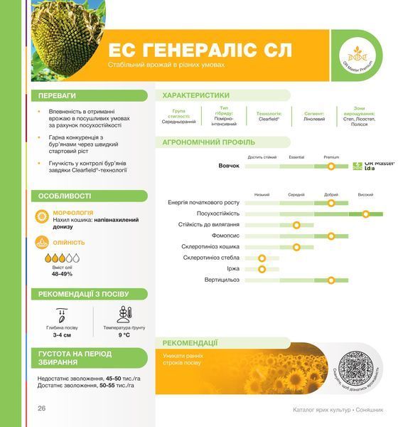 Насіння соняшника ЕС ГЕНЕРАЛІС СЛ (під Євролайтинг) фото